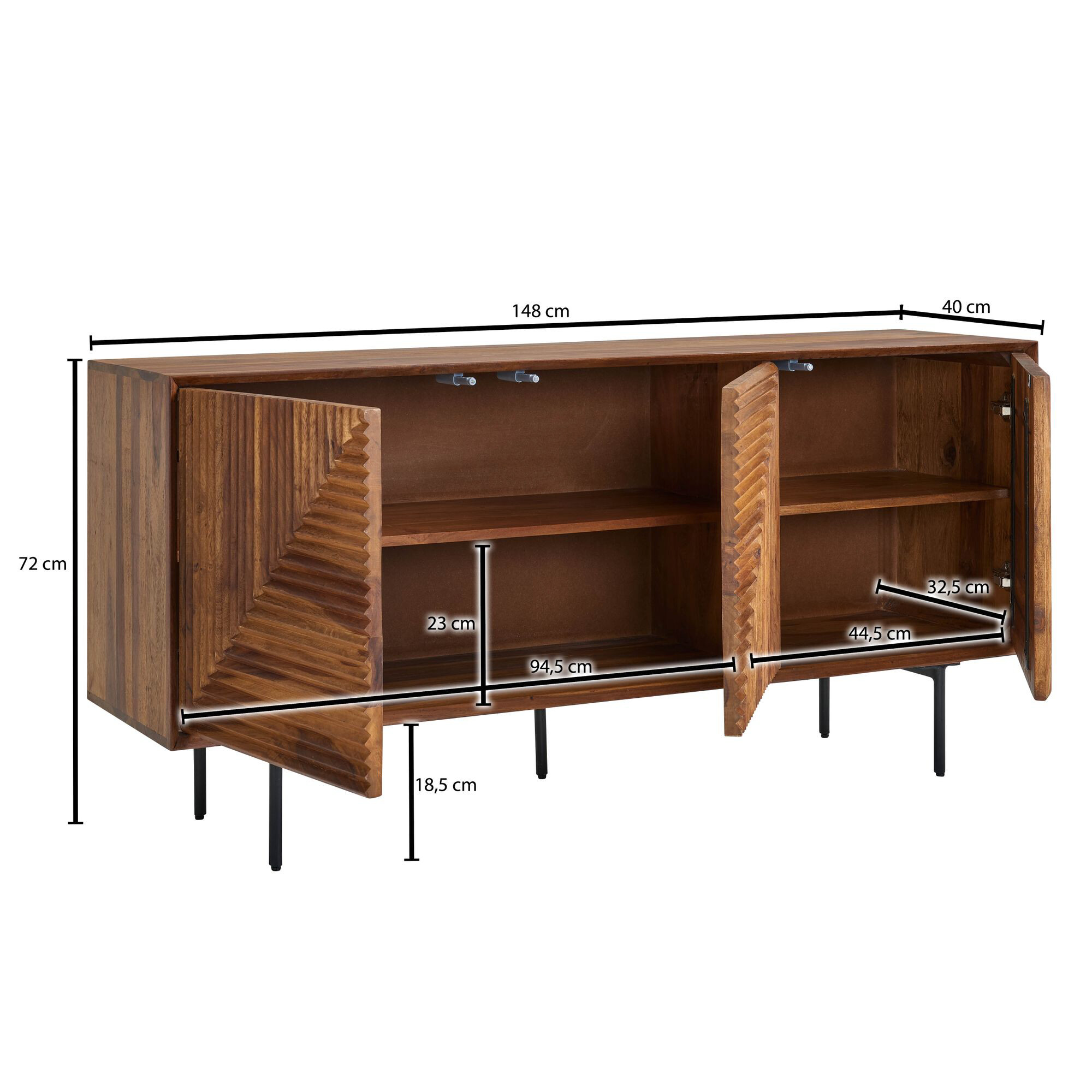 Sideboard rosenholz Nachbildung B/H/T: ca. 148x72x40 cm