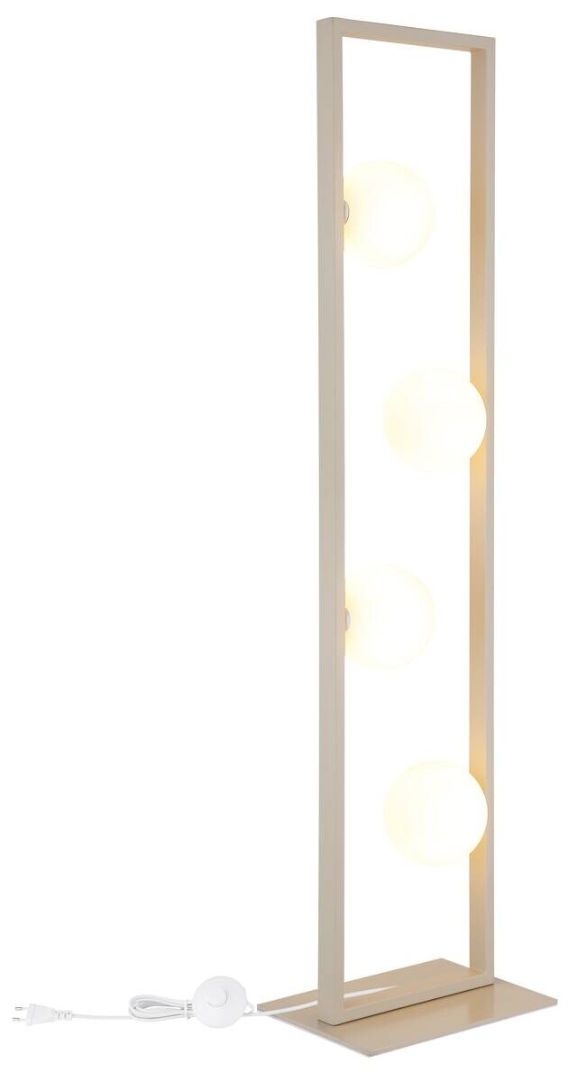 GLOBO Stehleuchte Opal rostfarbig sand Glas Metall B/H/L: ca. 20x110x28 cm G9 4 Brennstellen