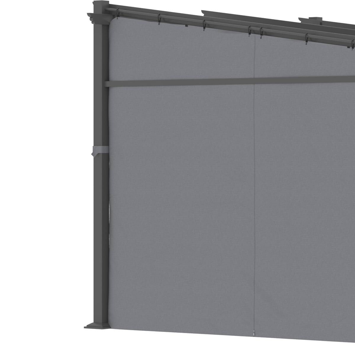 Outsunny Pergola mit Sonnendach grau Polyester B/H/L: ca. 295x230x297 cm