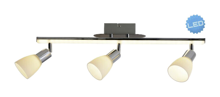 Näve Leuchten LED Deckenleuchte NV1233342 Chrom Metall Kunststoff Glas B/H/L: ca. 8x22x61 cm 3 Brennstellen