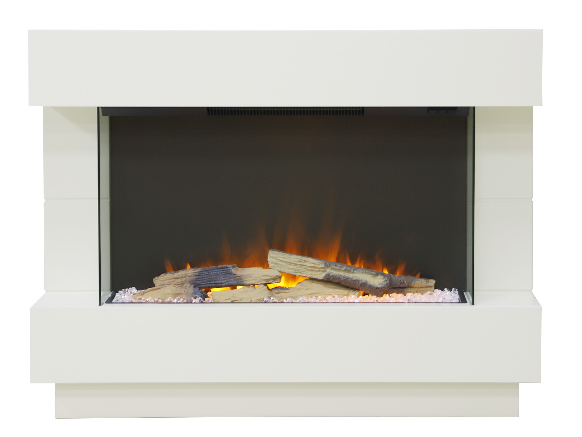 BHP Elektrischer-Kamin B992220 weiß Kunststoff Metall Glas B/H/T: ca. 100x78x27 cm