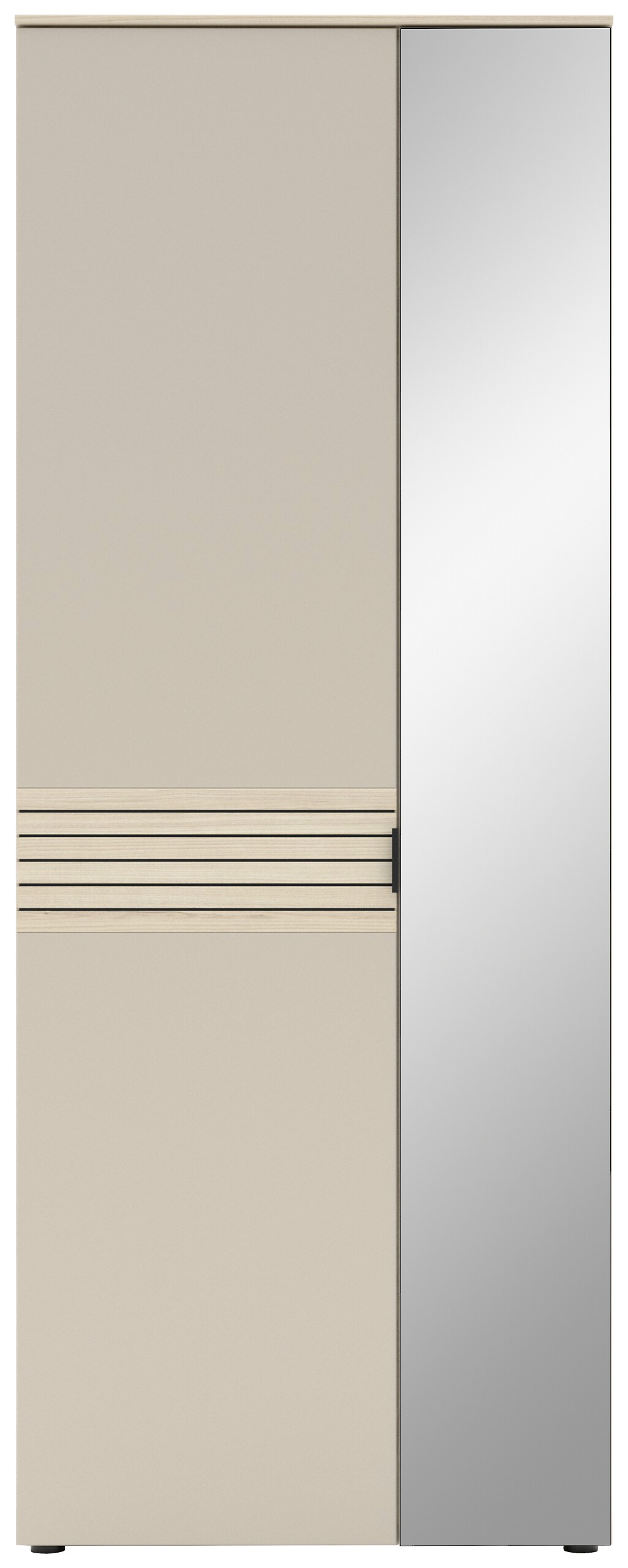 Garderobenschrank Ina Kaschmirgrau Eiche Natura Nachbildung B/H/T: ca. 78x202x38 cm