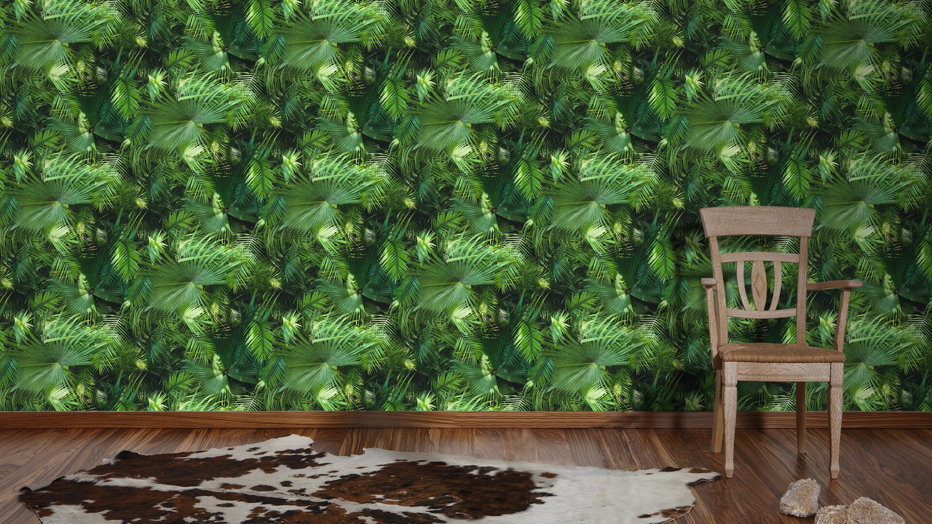 Vliestapete Palmen grün B/L: ca. 53x1005 cm