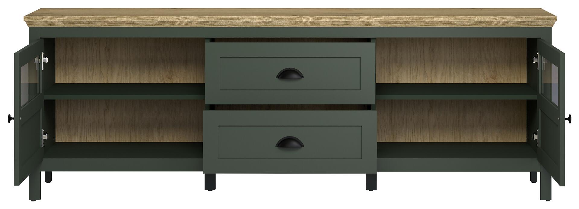 Lowboard Stanton tannengrün Eiche Evoke Coast Nachbildung B/H/T: ca. 184x64x45 cm