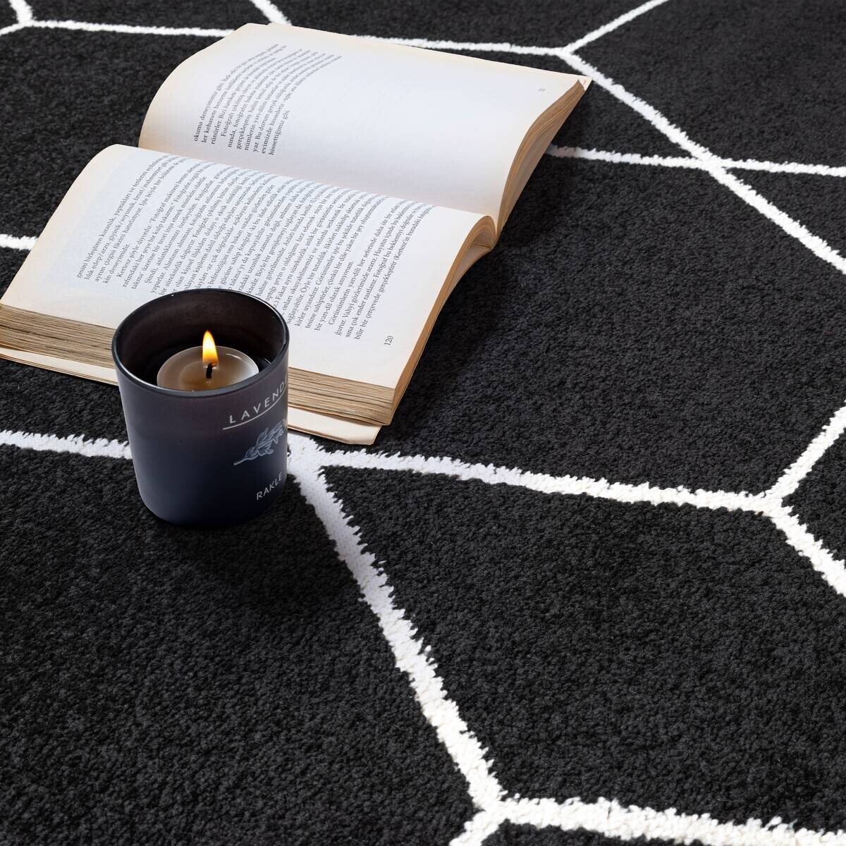 Sanat Teppich Trellis schwarz B/L: ca. 150x150 cm