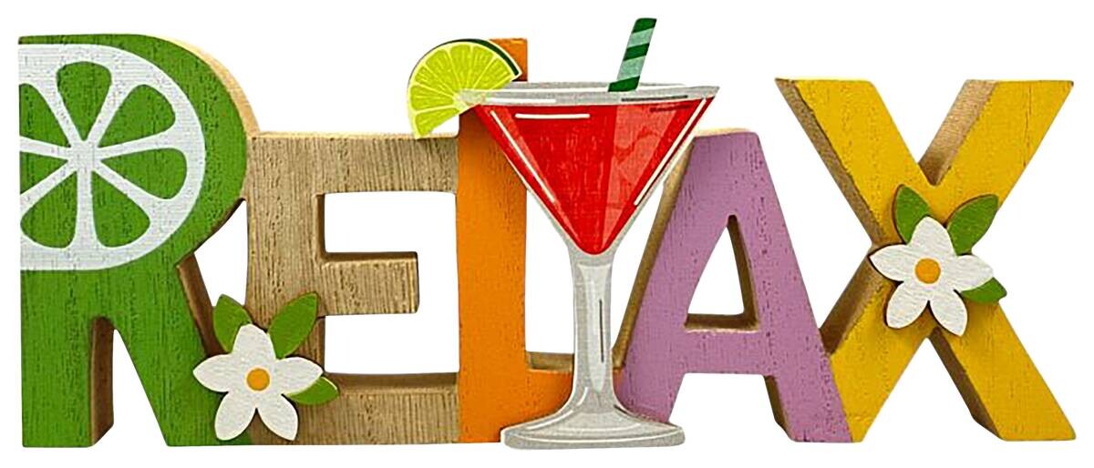 Schriftzug bunt Holz B/H/L: ca. 9x22x2 cm