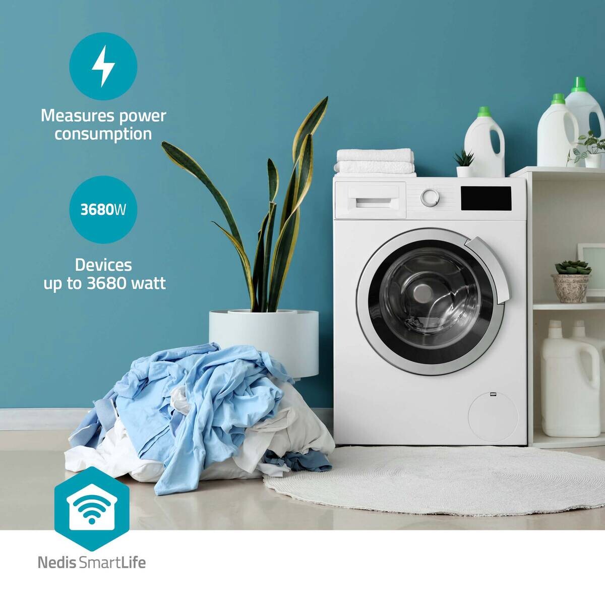 Nedis Smart-Stecker weiß Kunststoff B/H/L: ca. 5,47x8,25x5,47 cm