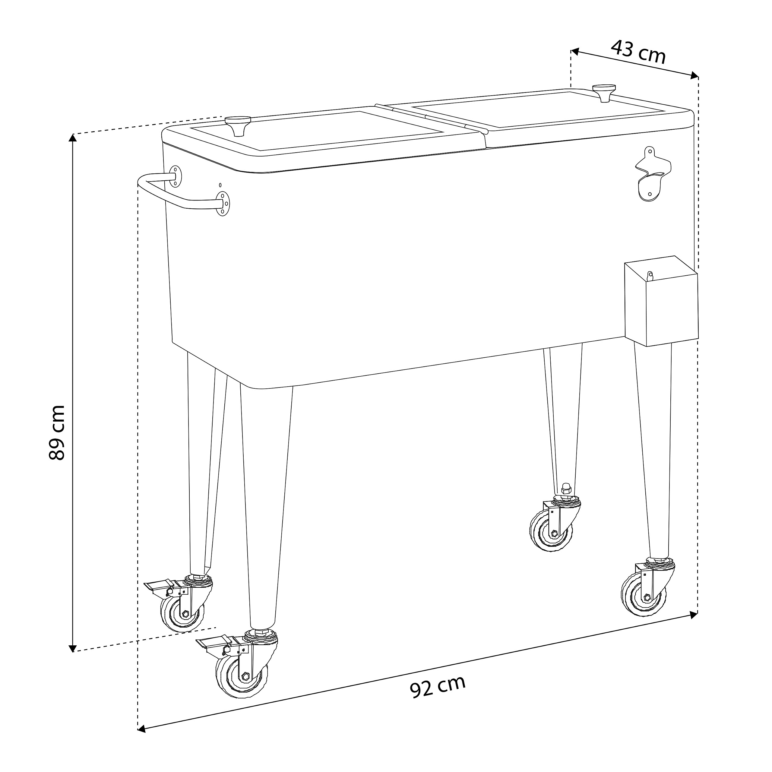 AXI Kühlwagen Retro mint Metall B/H/T: ca. 43x89x92 cm