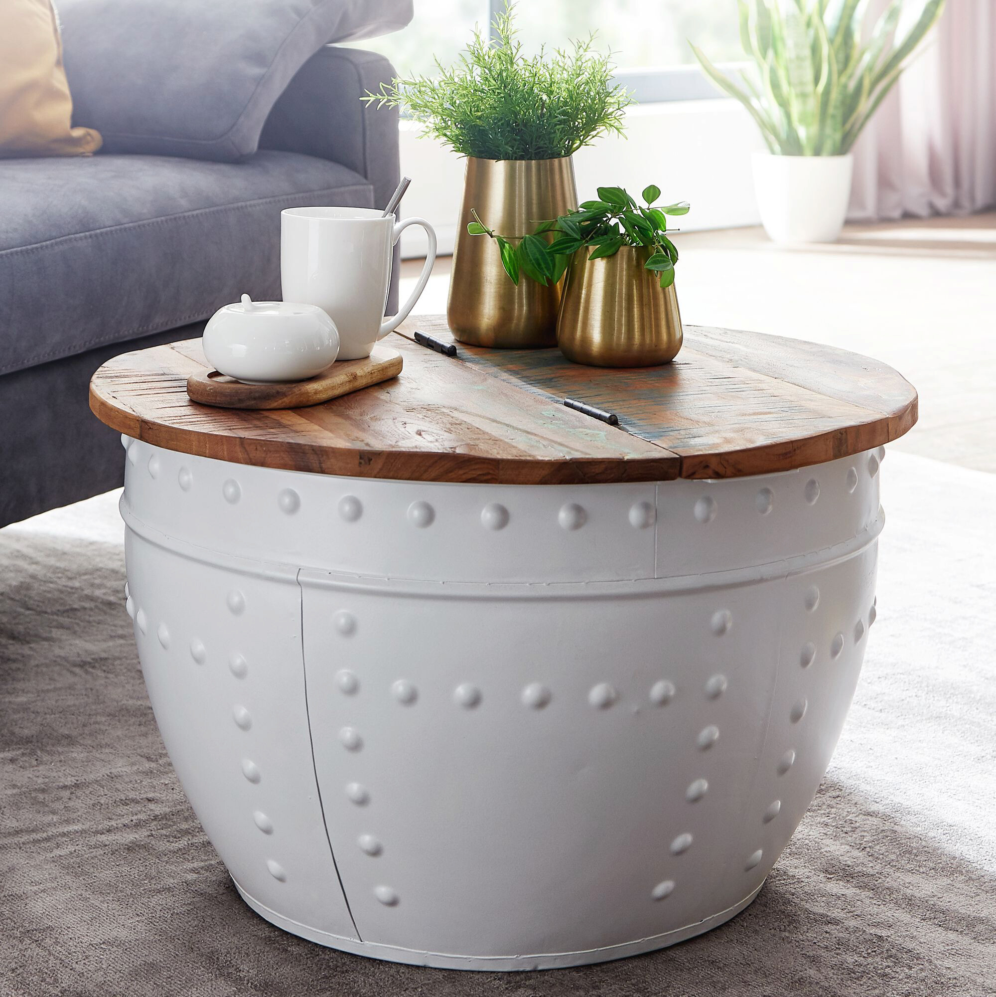 Wohnling Couchtisch weiß B/H/T: ca. 60x36x60 cm