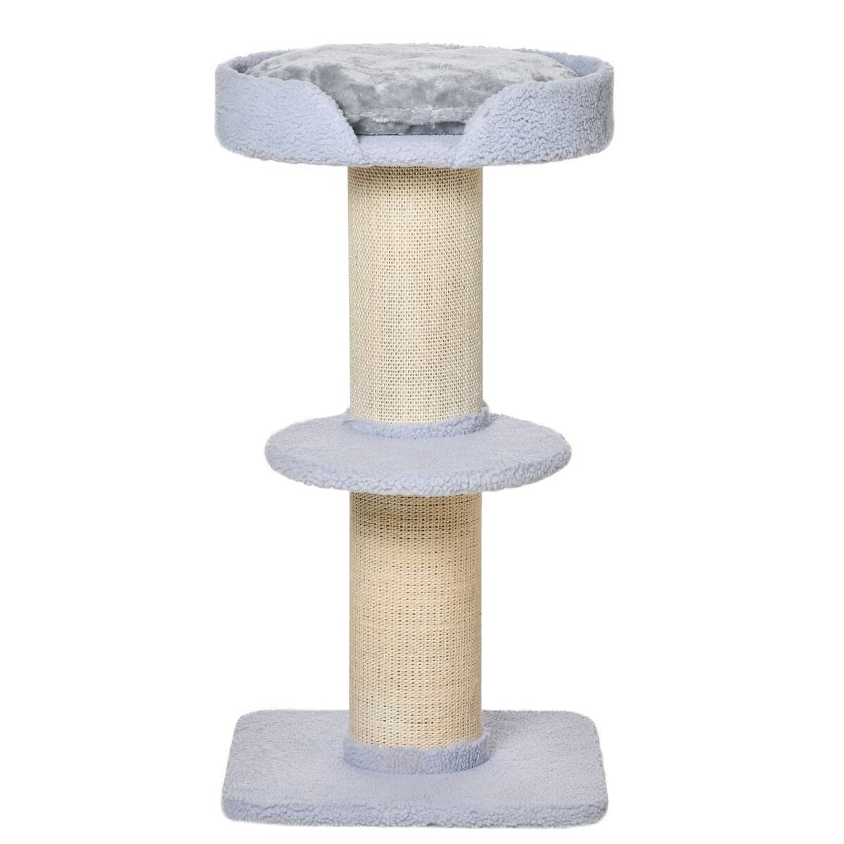 PawHut Kratzbaum hellgrau Sisal B/H/L: ca. 45x91x45 cm