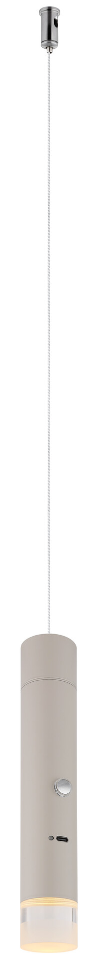 GLOBO LED-Hängeleuchte klar sand Metall Acryl H/D: ca. 120x3,8 cm 1.0 Brennstellen