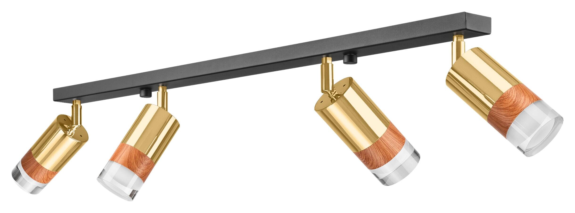 Lamkur Deckenleuchte gold Glas Stahl B/H/L: ca. 8x19x81 cm 4 Brennstellen