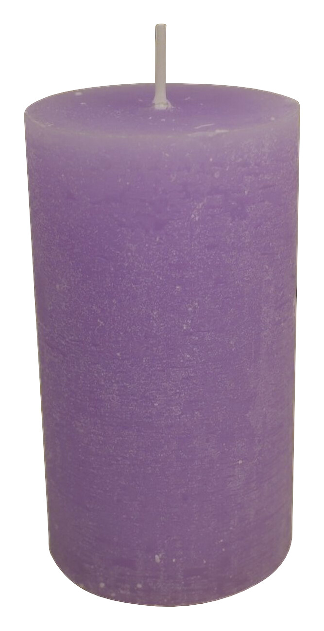 Stumpenkerze lila H/D: ca. 12x6,8 cm