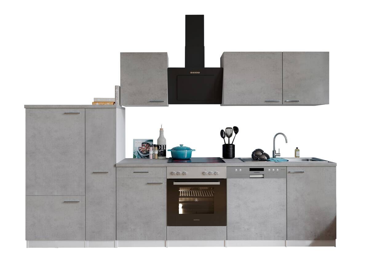 Respekta Küchenblock Malia Beton Optik B/H/T: ca. 310x200x60 cm