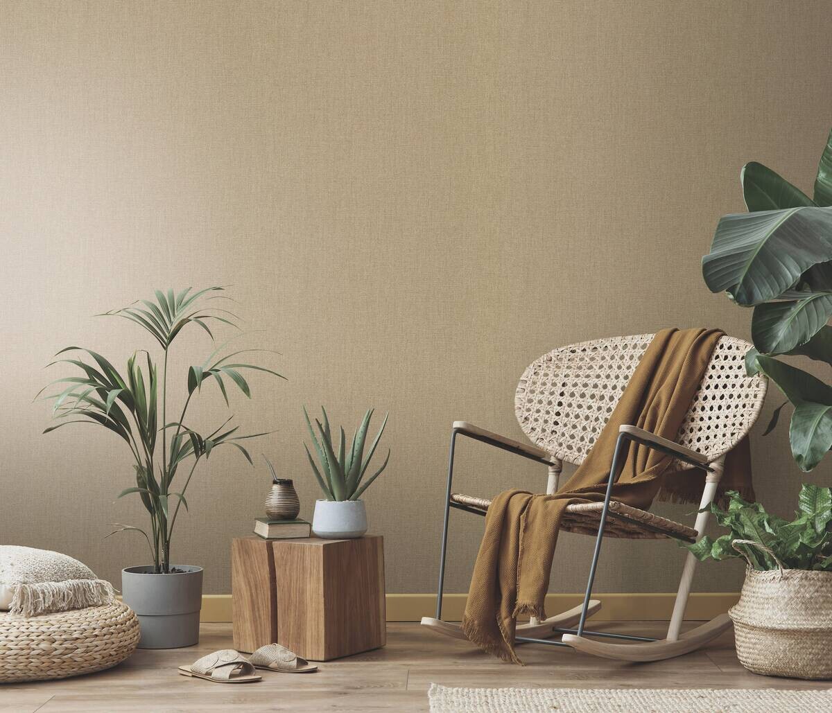 Vliestapete Glitzeroptik gold B/L: ca. 53x1005 cm