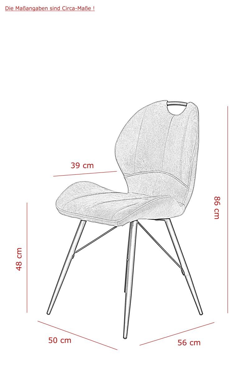 Stuhl Kate 2er Set braun Schlamm Microfaser B/H/T: ca. 50x86x56 cm