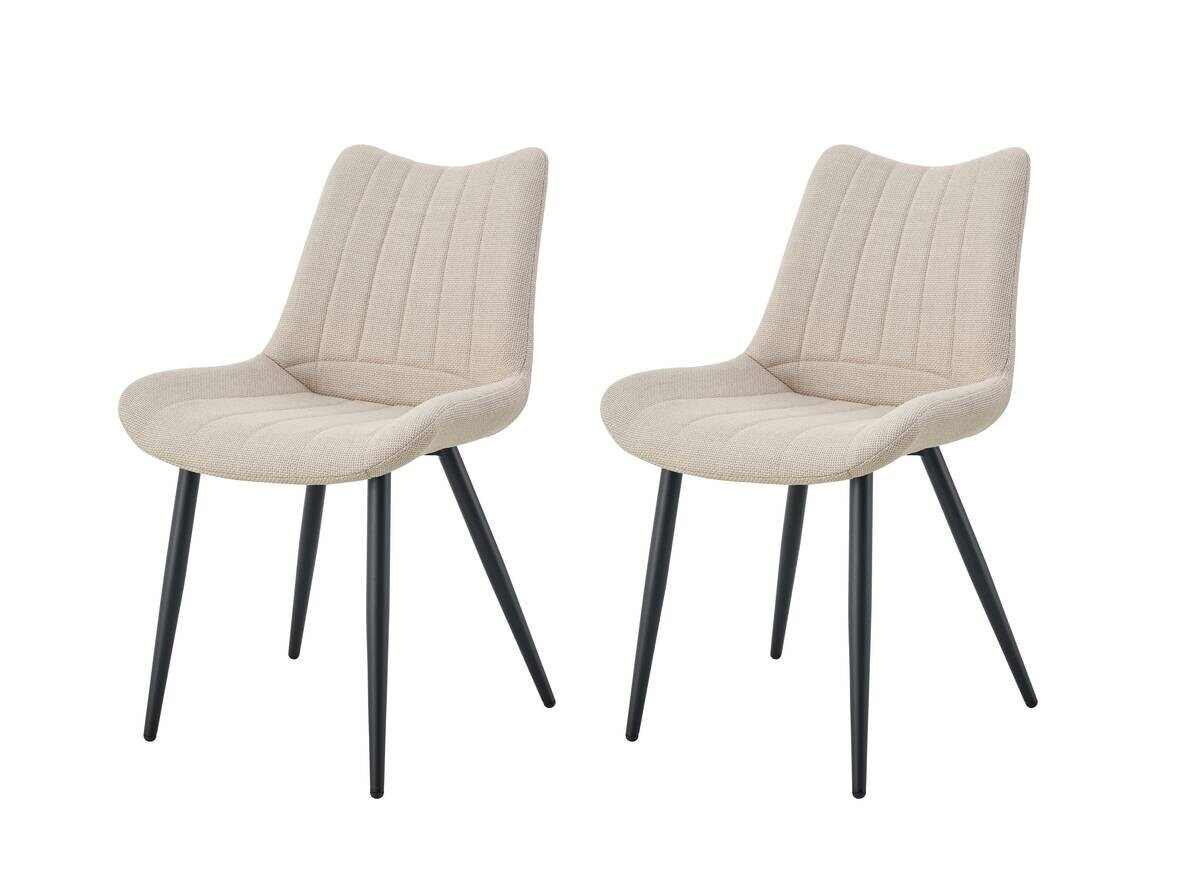 Stuhl LOTTA, 2er Set creme Webstoff B/H/T: ca. 53x86x59 cm