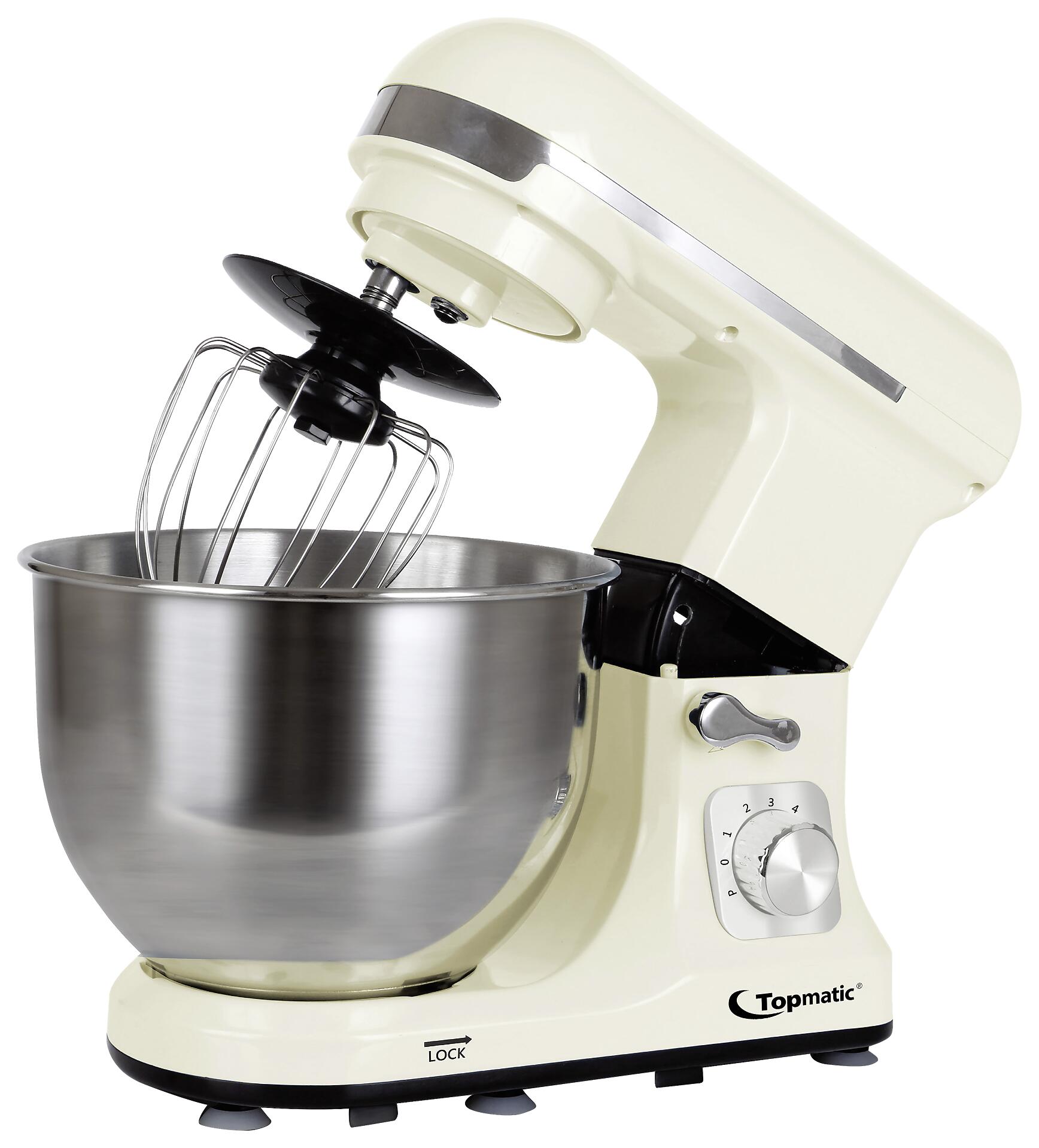 Topmatic Knetmaschine PKM-1400.2 beige Edelstahl Kunststoff ca. 5 l