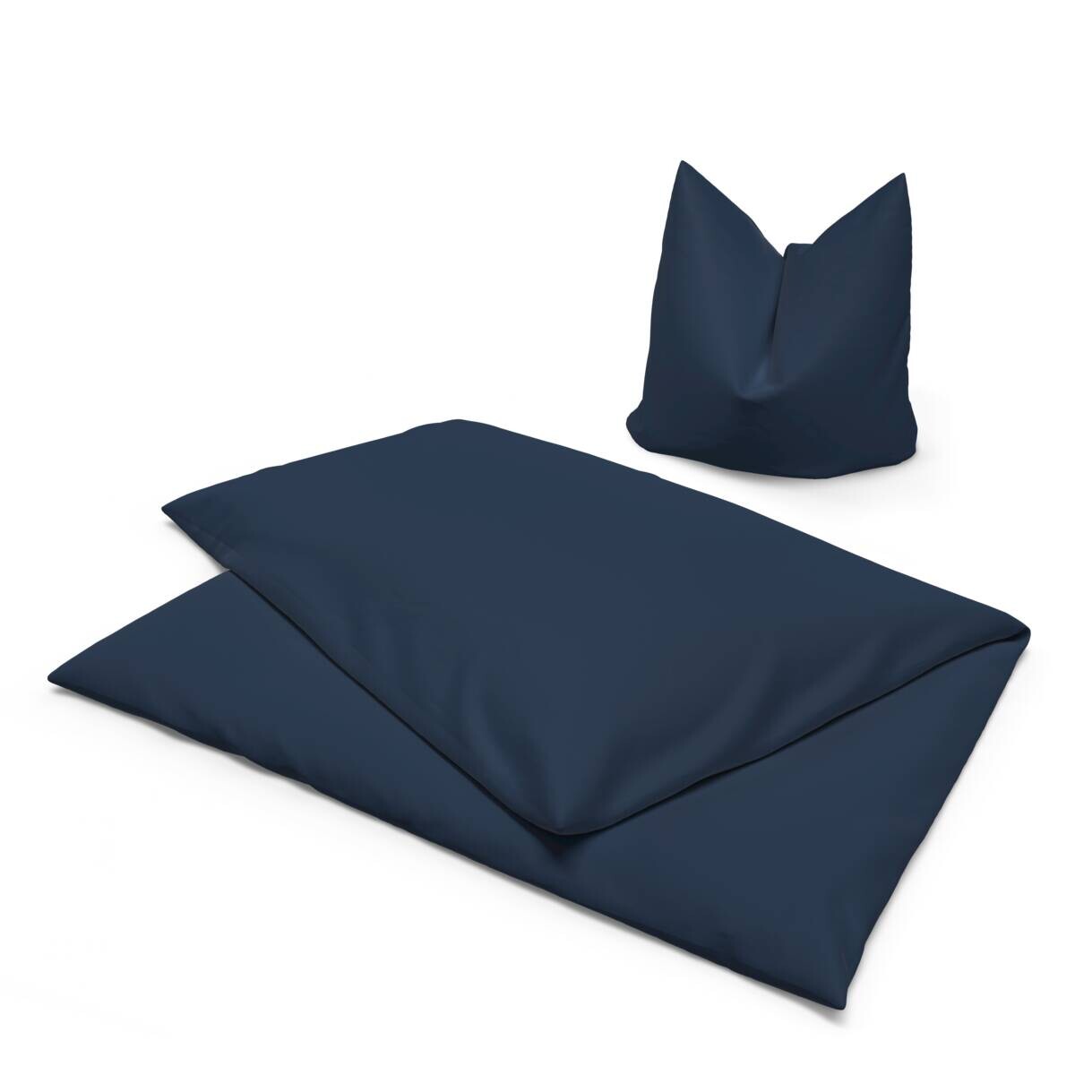 Baumwoll Bettwäsche Renforce dunkelblau Baumwolle B/L: ca. 135x200 cm
