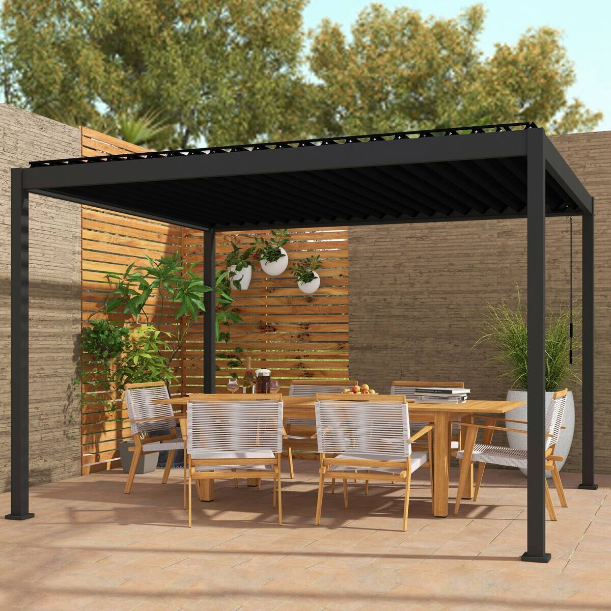 Mirador Pergola Basic anthrazit Aluminium B/H/L: ca. 360x240x300 cm