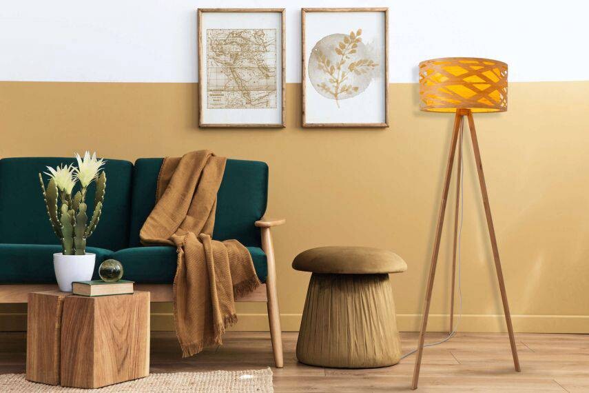 Näve Leuchten Stehleuchte NV2085727 natur Kunststoff Bambus H/D: ca. 148x62 cm 1 Brennstellen