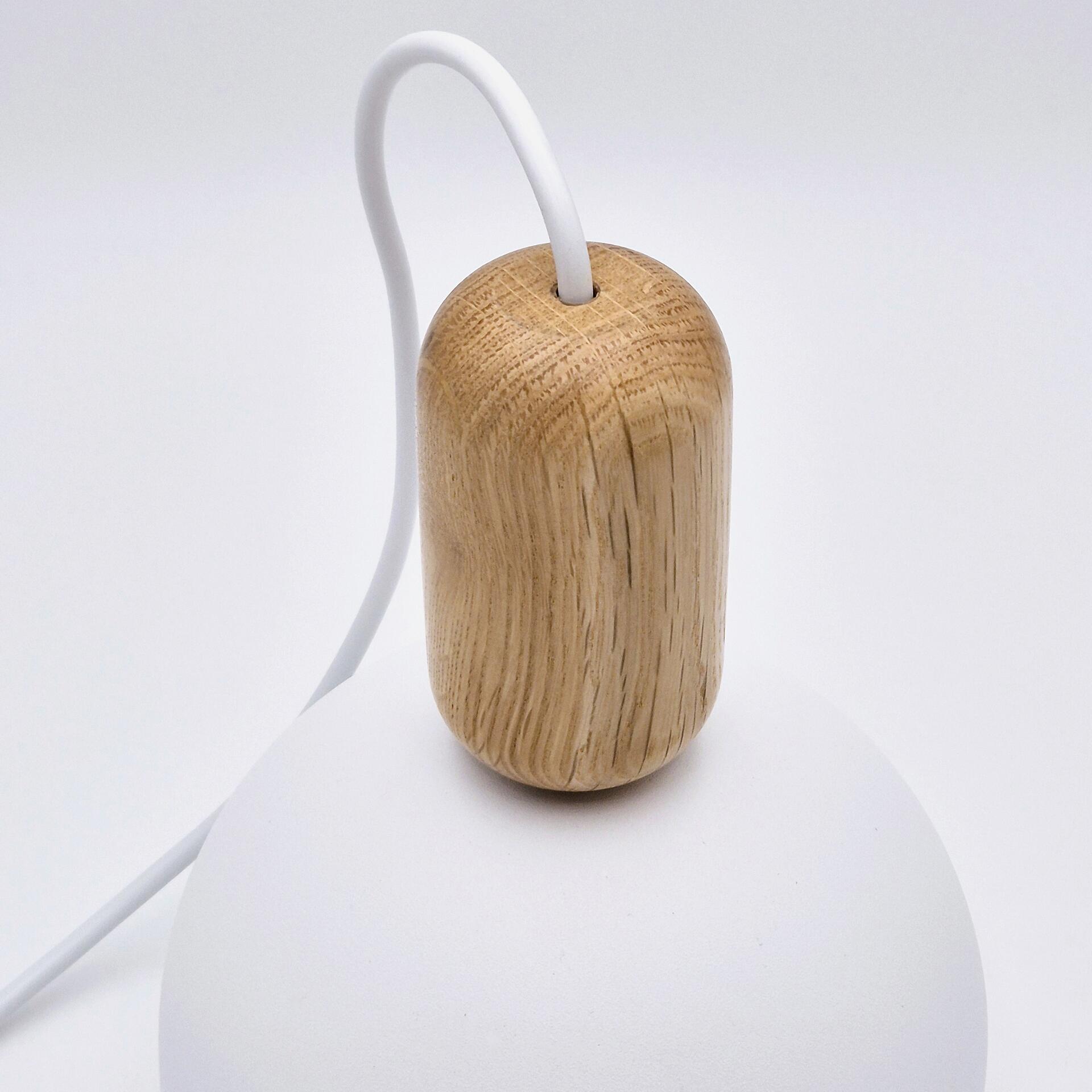 Lamkur Hängeleuchte Eiche weiß Holz Stahl B/H/L: ca. 15,5x102x15,5 cm E27 1 Brennstellen