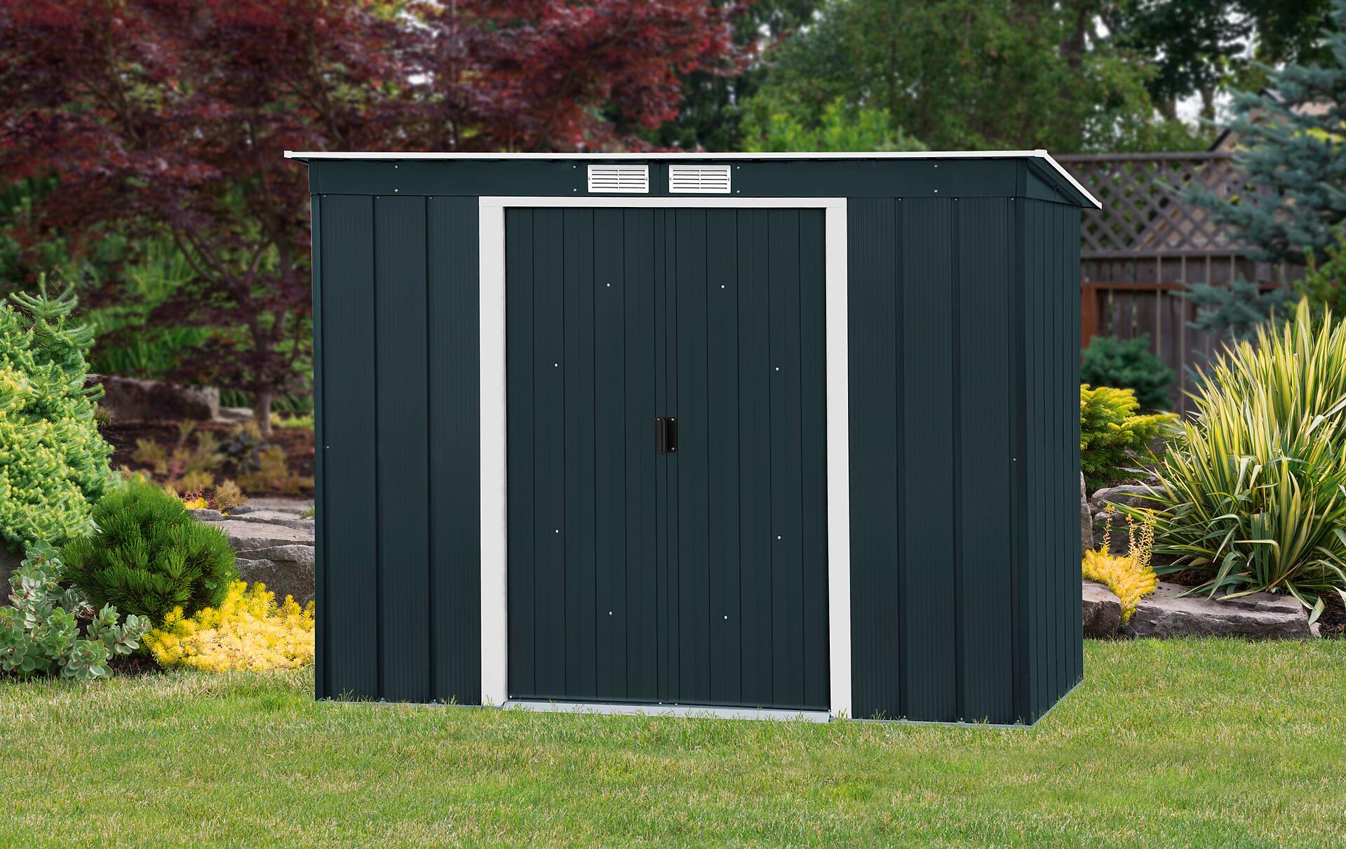 VCM Gartenhaus Pent Roof Eco 8x4 anthrazit B/H/T: ca. 263x181x123 cm