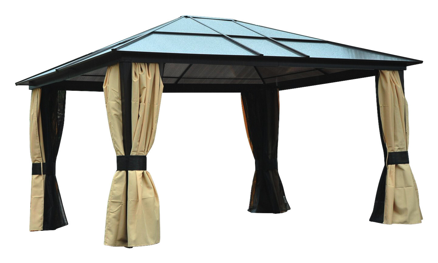 Outsunny Pavillon braun Aluminium B/H/L: ca. 360x265x420 cm