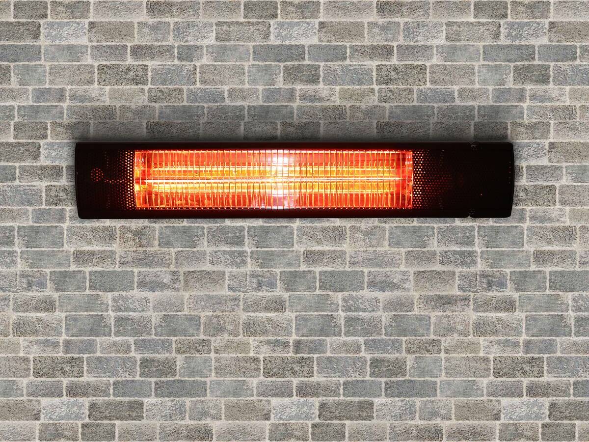 Infrarot Heizstrahler schwarz Chrom Aluminium B/H/T: ca. 60,5x10,5x16 cm