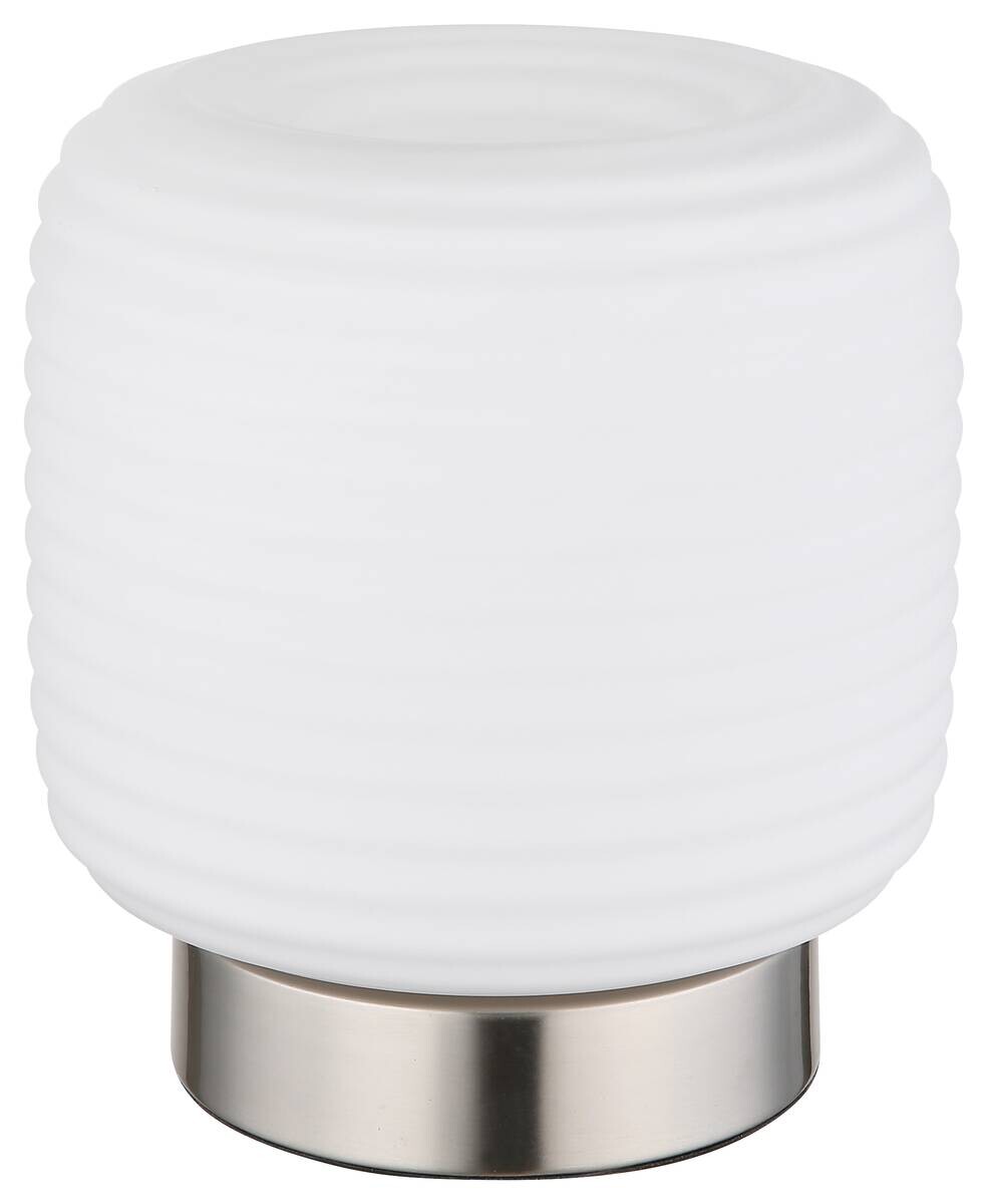 GLOBO Tischleuchte schwarz Opal nickel matt Metall Glas H/D: ca. 21,5x20 cm 1 Brennstellen