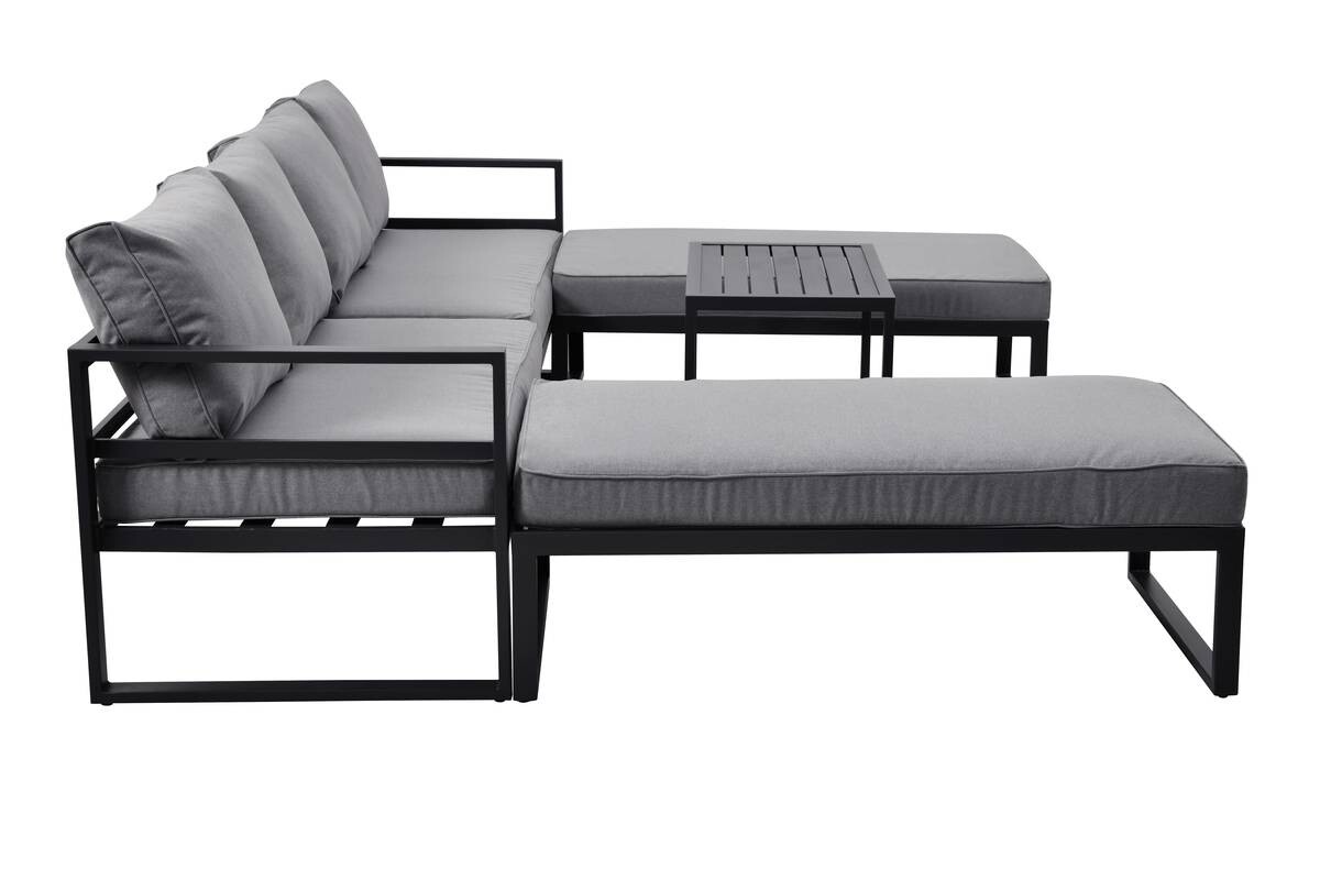 Loungeset Bilbao schwarz Stahl