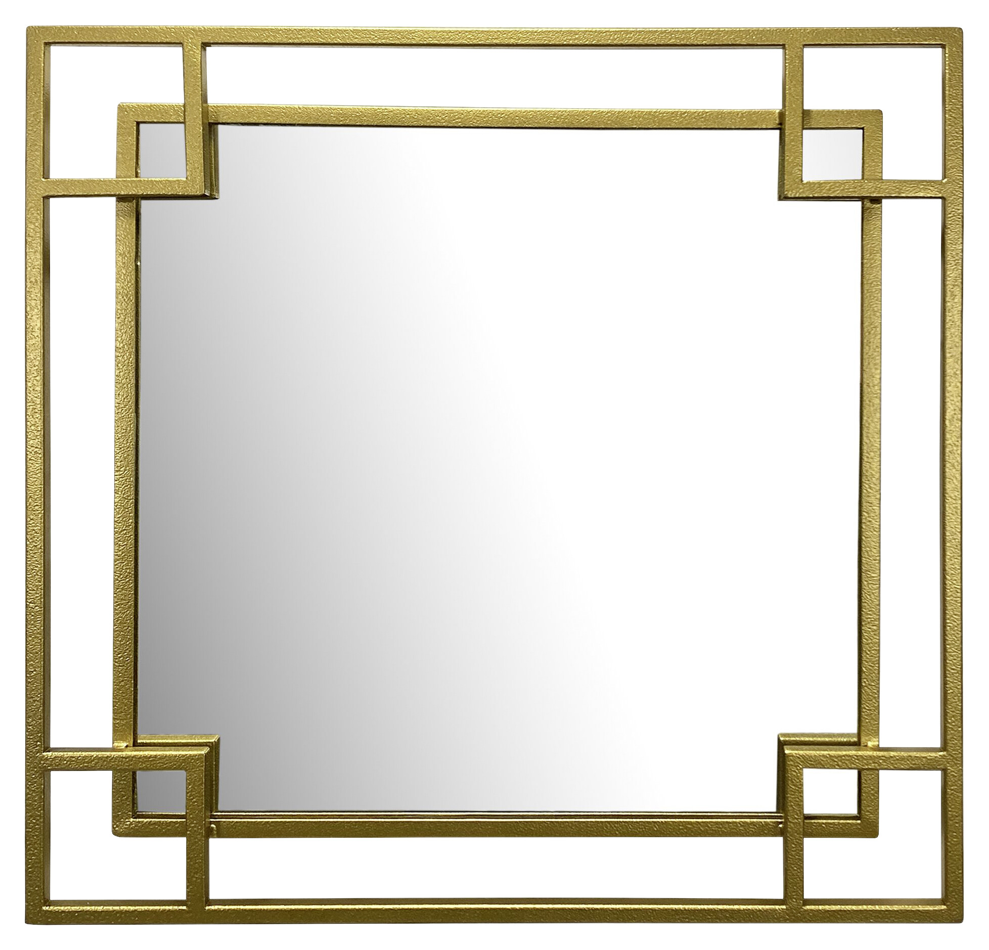 Wohnling Wandspiegel gold Metall B/H/T: ca. 60x60x3 cm