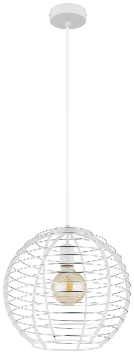 GLOBO Hängeleuchte Chrom weiß Metall Aluminium B/H/L: ca. 40x39,5x40 cm E27 1 Brennstellen