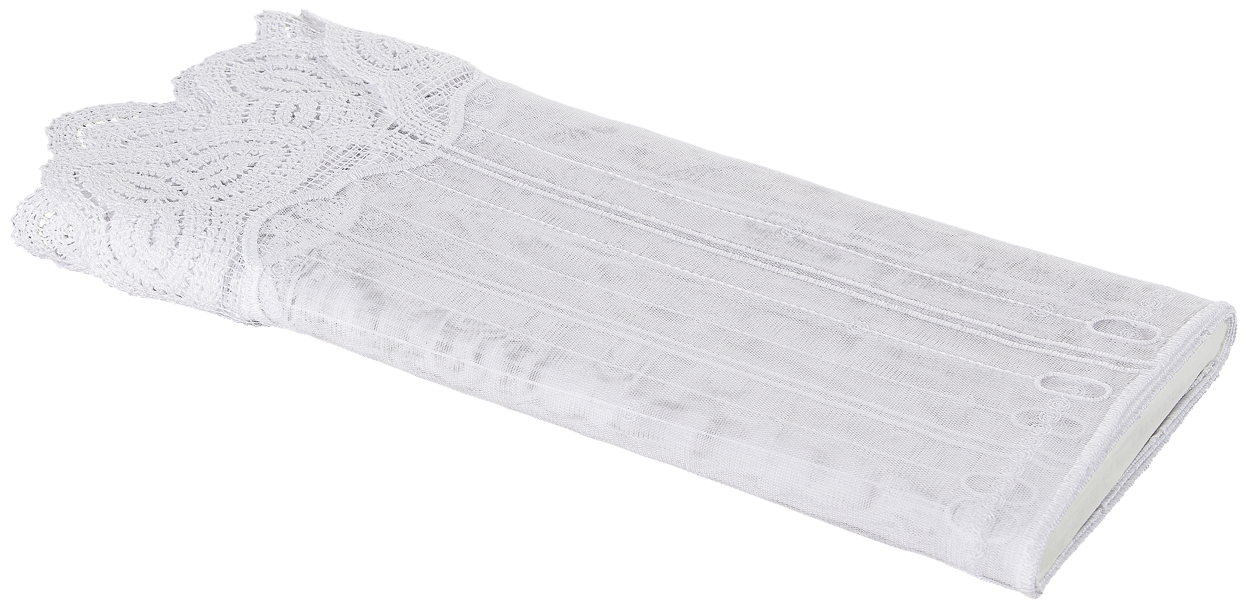 Scheibengardinen-Meterware Isla reinweiß H: ca. 45 cm