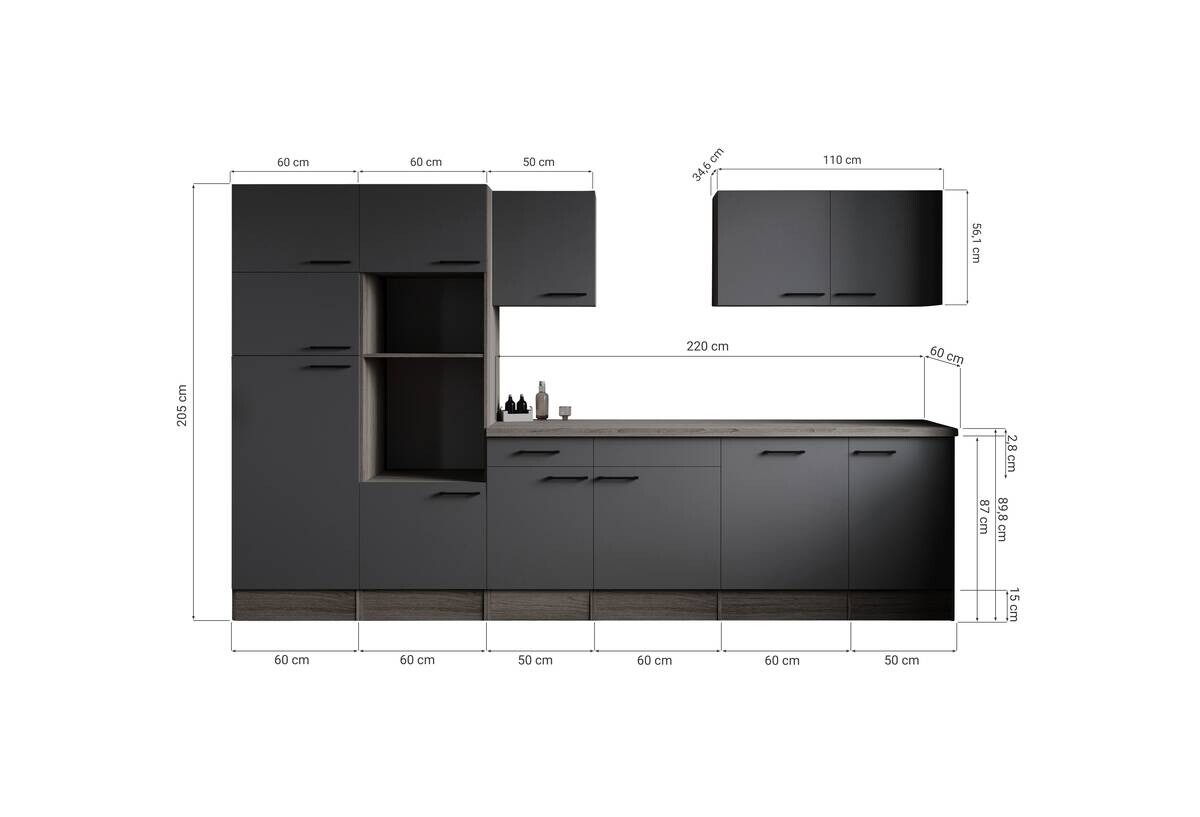 Küchenblock Oliver B/H/T: ca. 340x205x60 cm