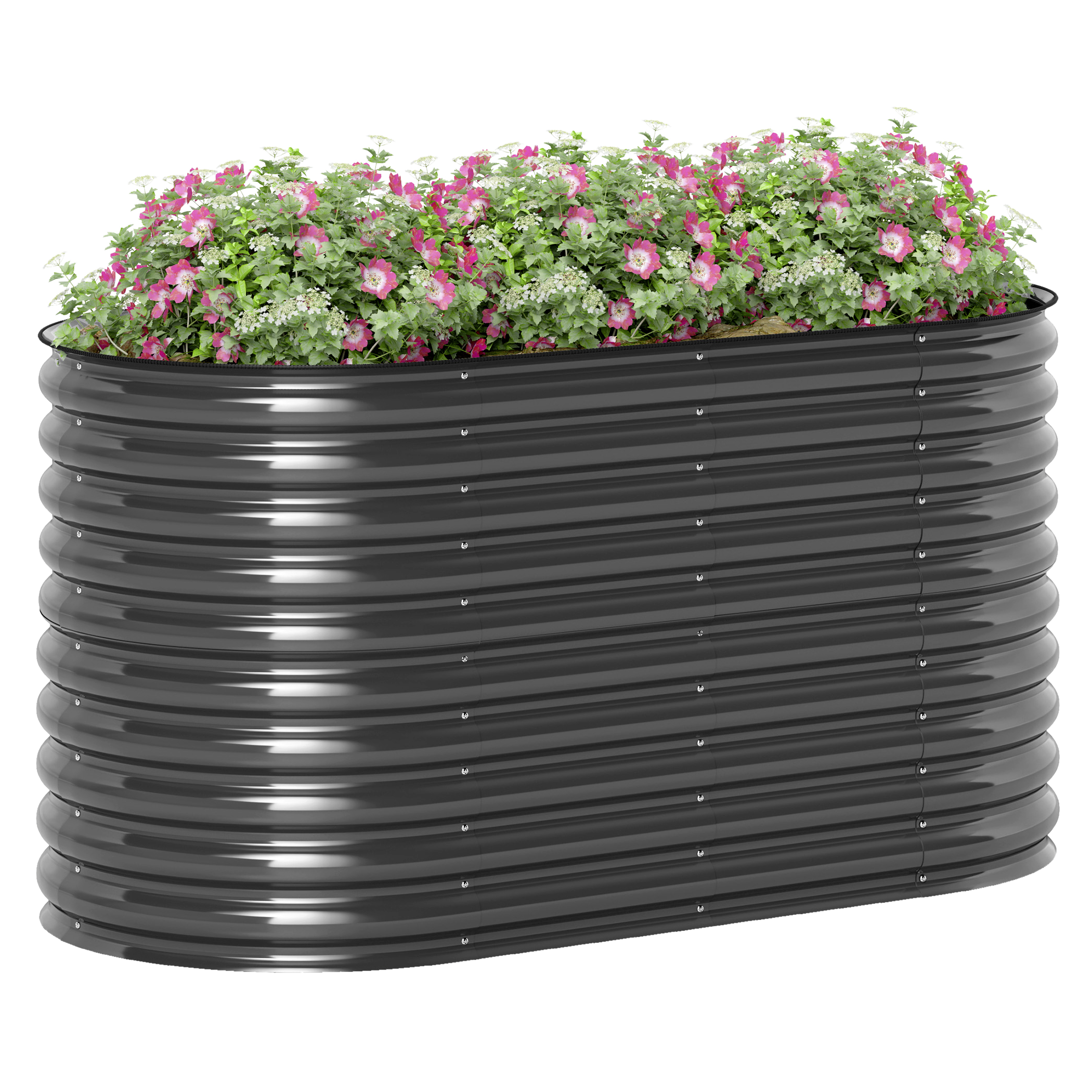 Outsunny Hochbeet dunkelgrau Stahl B/H/L: ca. 80x80x160 cm