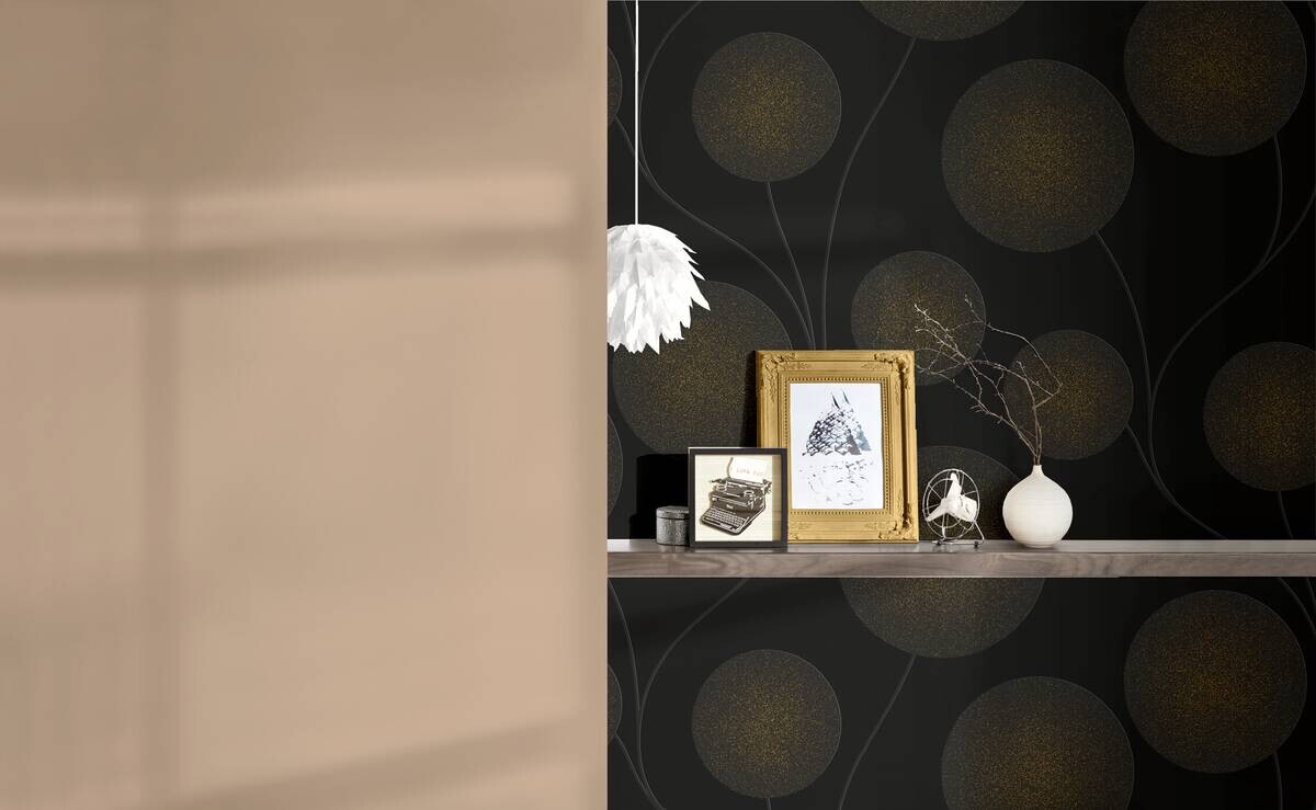 A.S.Creation Vliestapete Spot 3 Kreise schwarz B/L: ca. 53x1005 cm