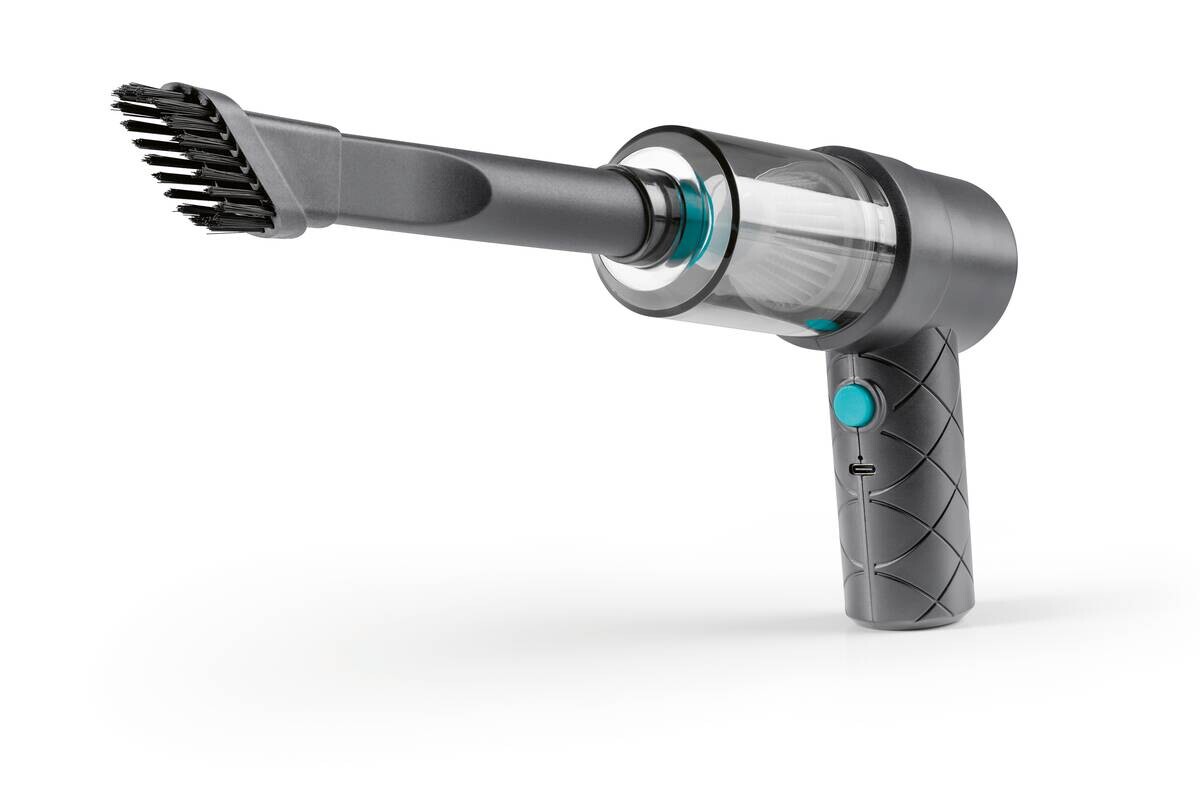 CLEANmaxx Akku-Handstaubsauger blau grau B/H/L: ca. 6,5x11,5x16 cm