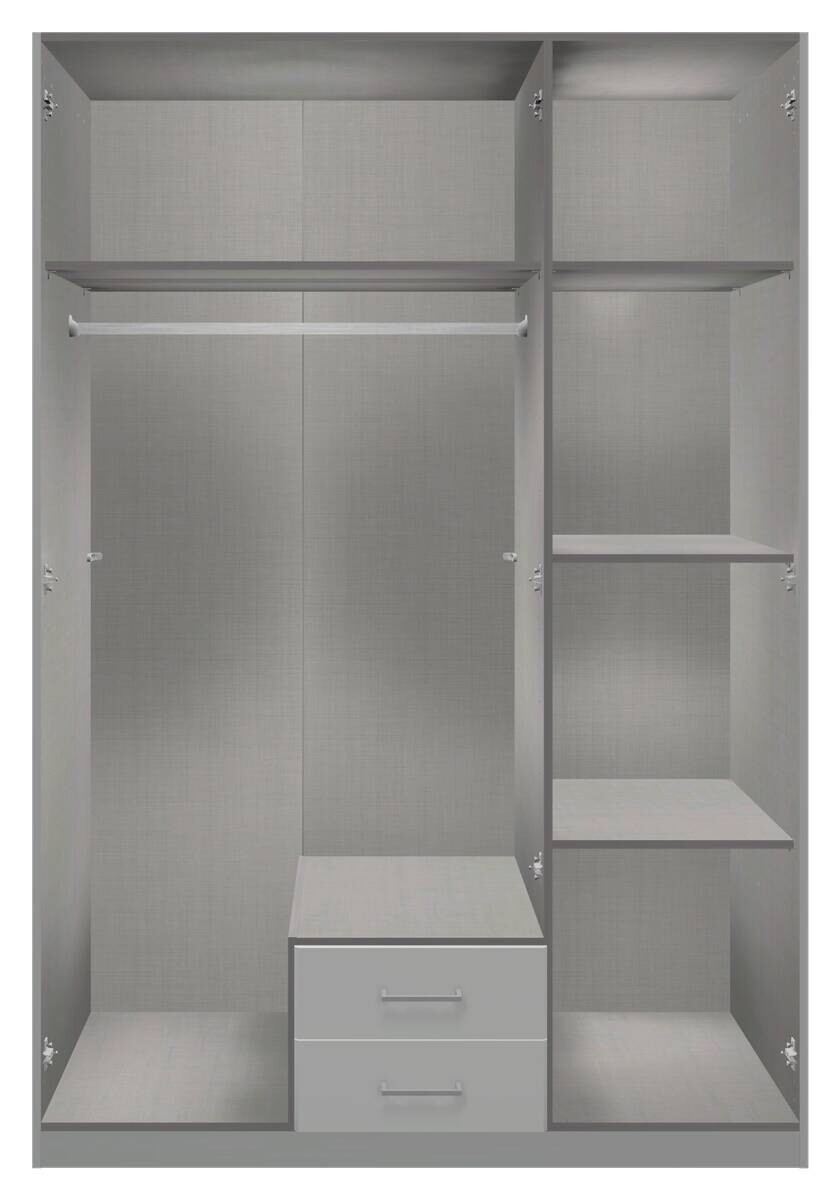 Kleiderschrank Marburg Sahara grau B/H/T: ca. 135x198x58 cm