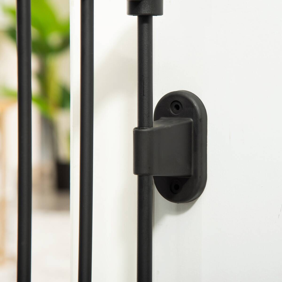 PawHut Hunde-Schutzgitter schwarz Kunststoff B/H/L: ca. 2x202,5x76 cm