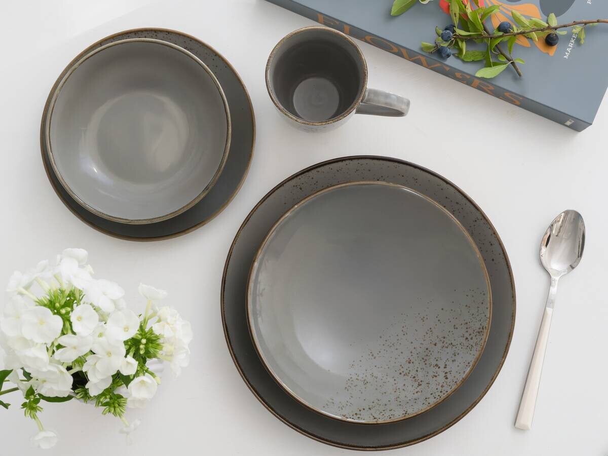 Kombiservice grau Steinzeug 20 tlg.