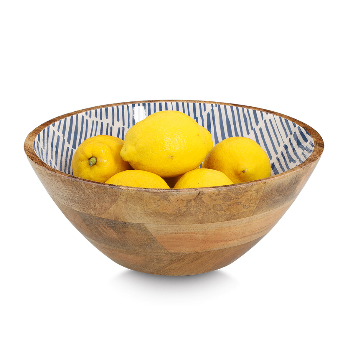 Zeller Schale blau Holz B/H/L: ca. 30x12x30 cm