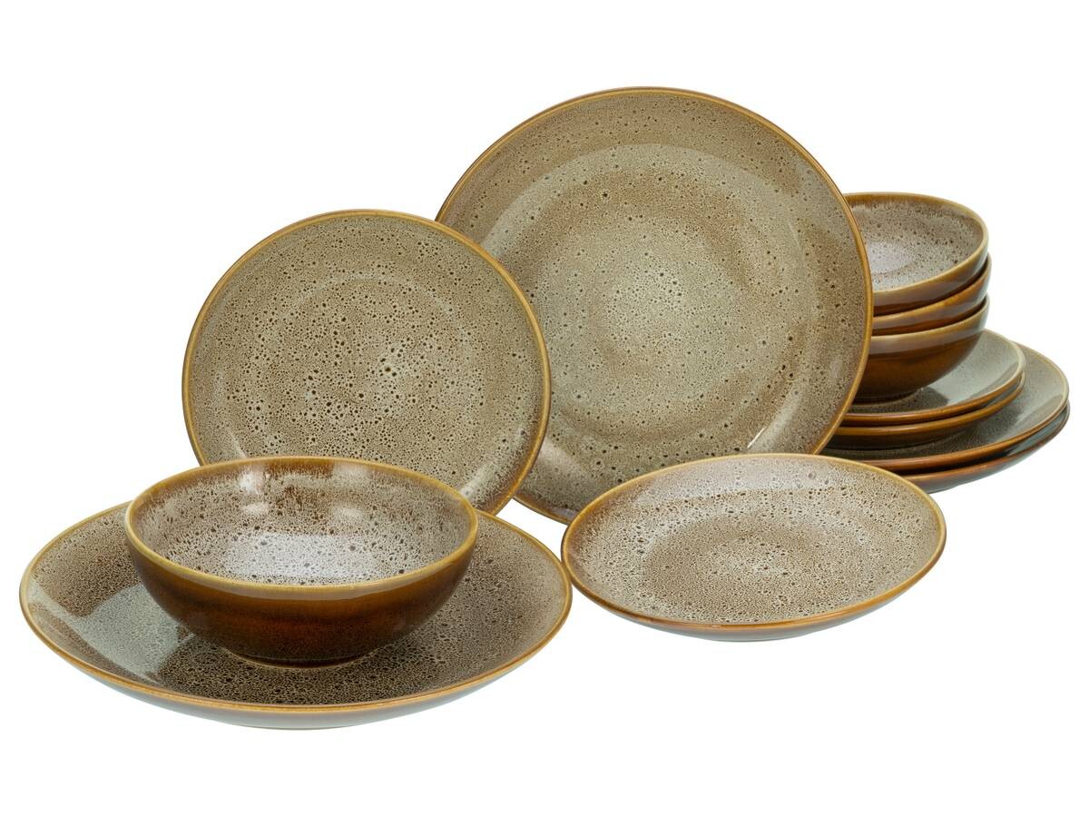 CreaTable Tafelservice Reactive Nostalgic multicolor Steinzeug 12 tlg.