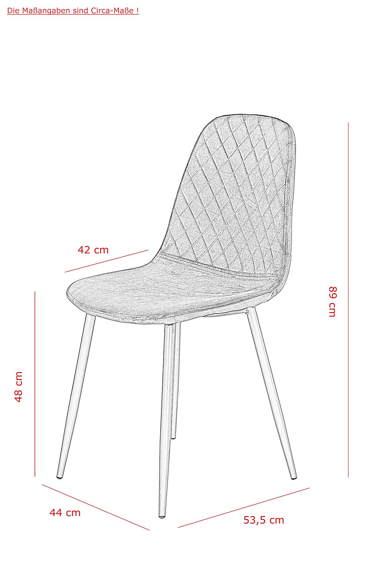 Stuhl Mira 4er Set schwarz Samtoptik B/H/T: ca. 44x89x53,5 cm