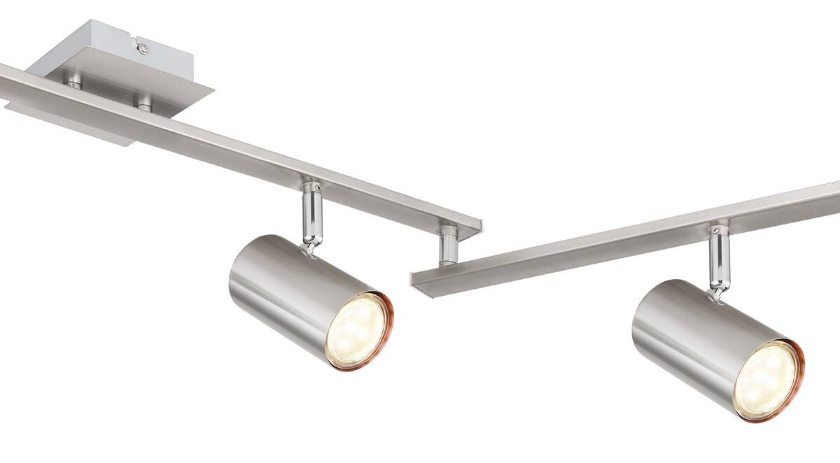 GLOBO Strahler 57910-6 Robby nickel Metall B/H/L: ca. 10x18,5x180 cm GU10 6 Brennstellen