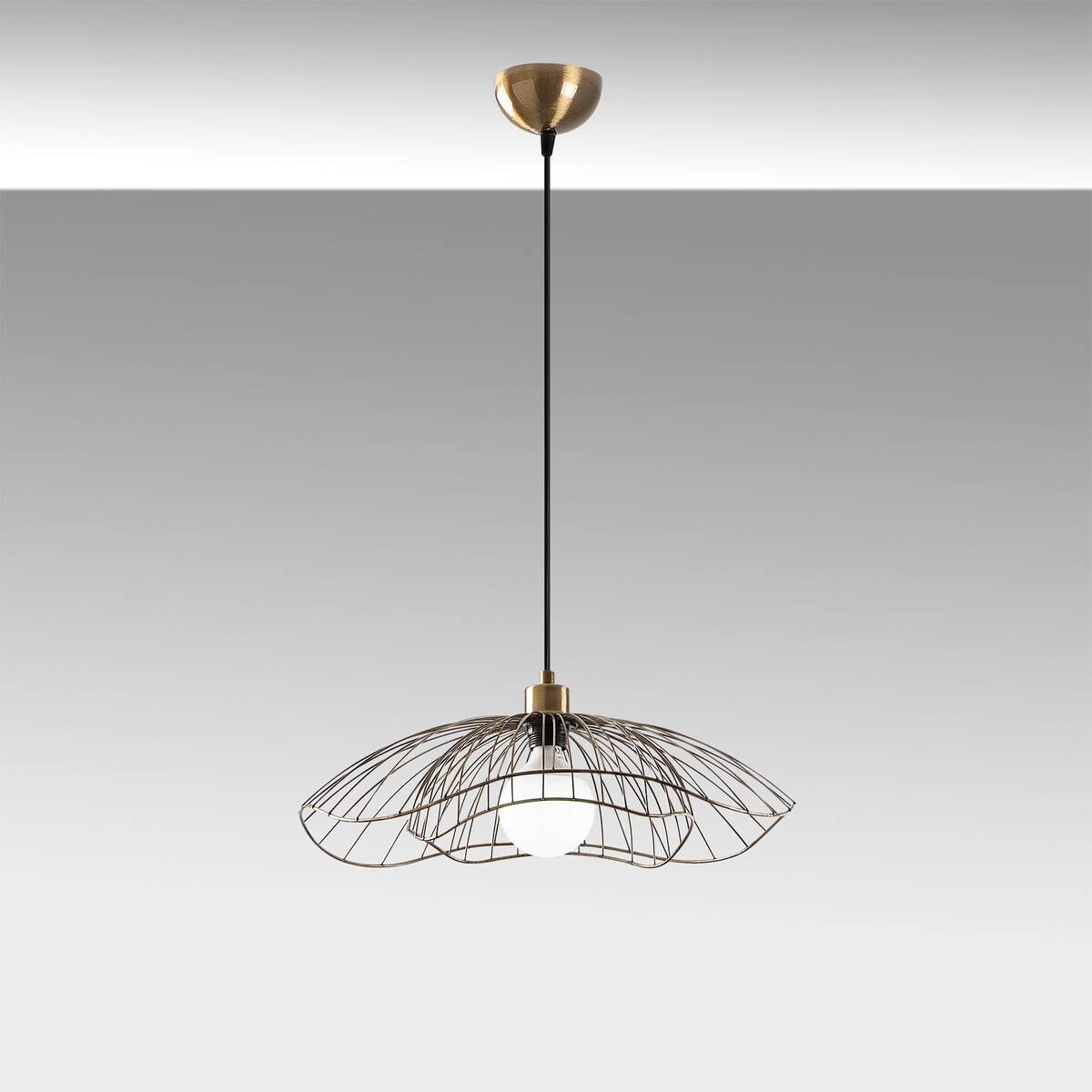 Opviq Pendelleuchte Farac bronze Eisen B/H/T/L/D: ca. 50x111x50x50x50 cm E27 1 Brennstellen