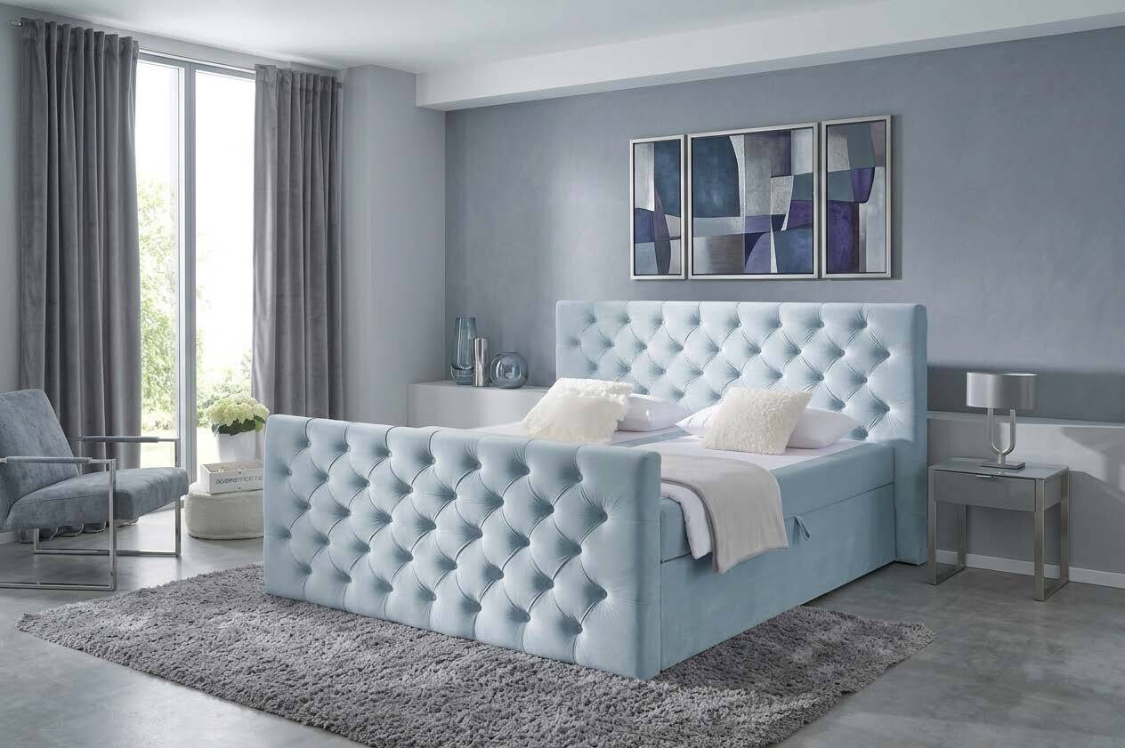 Boxbett Glow hellblau B/H/T: ca. 160x110x224 cm