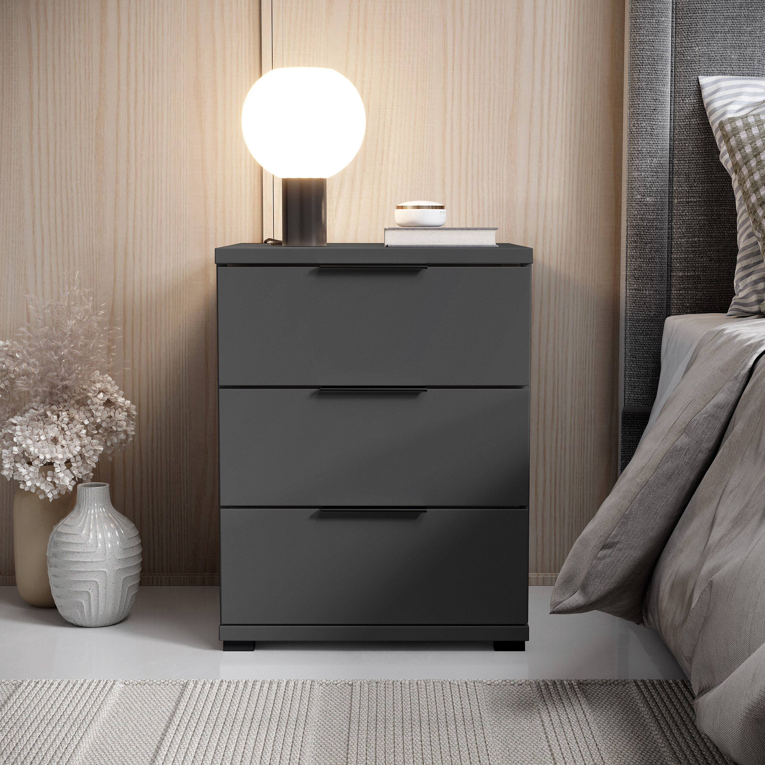 Nachtkonsole Salermo Graphit B/H/T: ca. 46x61x42 cm