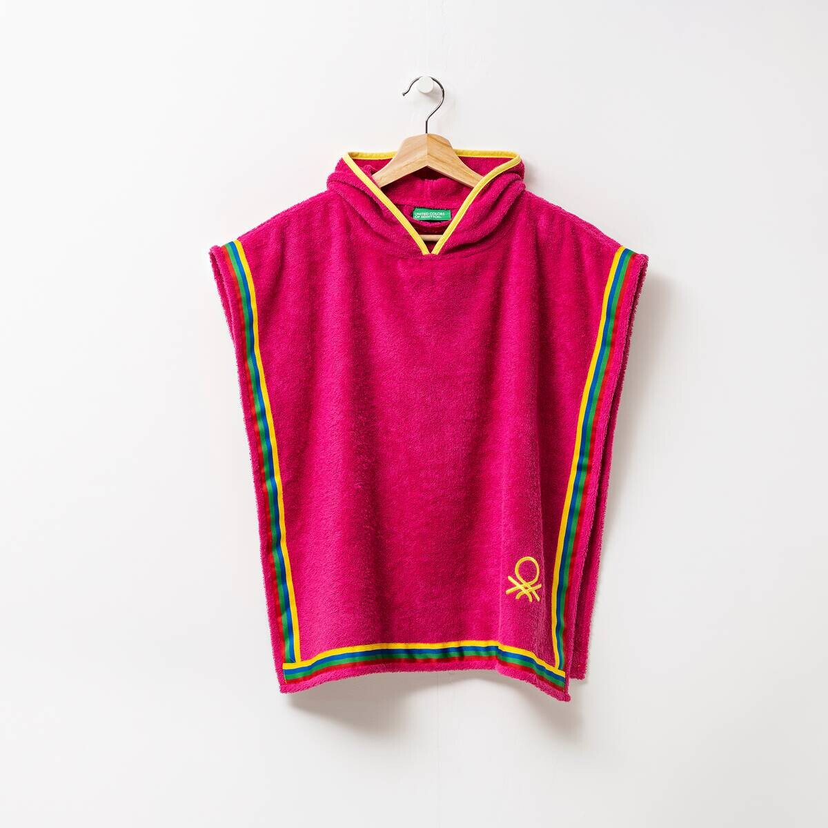 BENETTON Kinder-Badeponcho pink Baumwolle B/L: ca. 65x65 cm