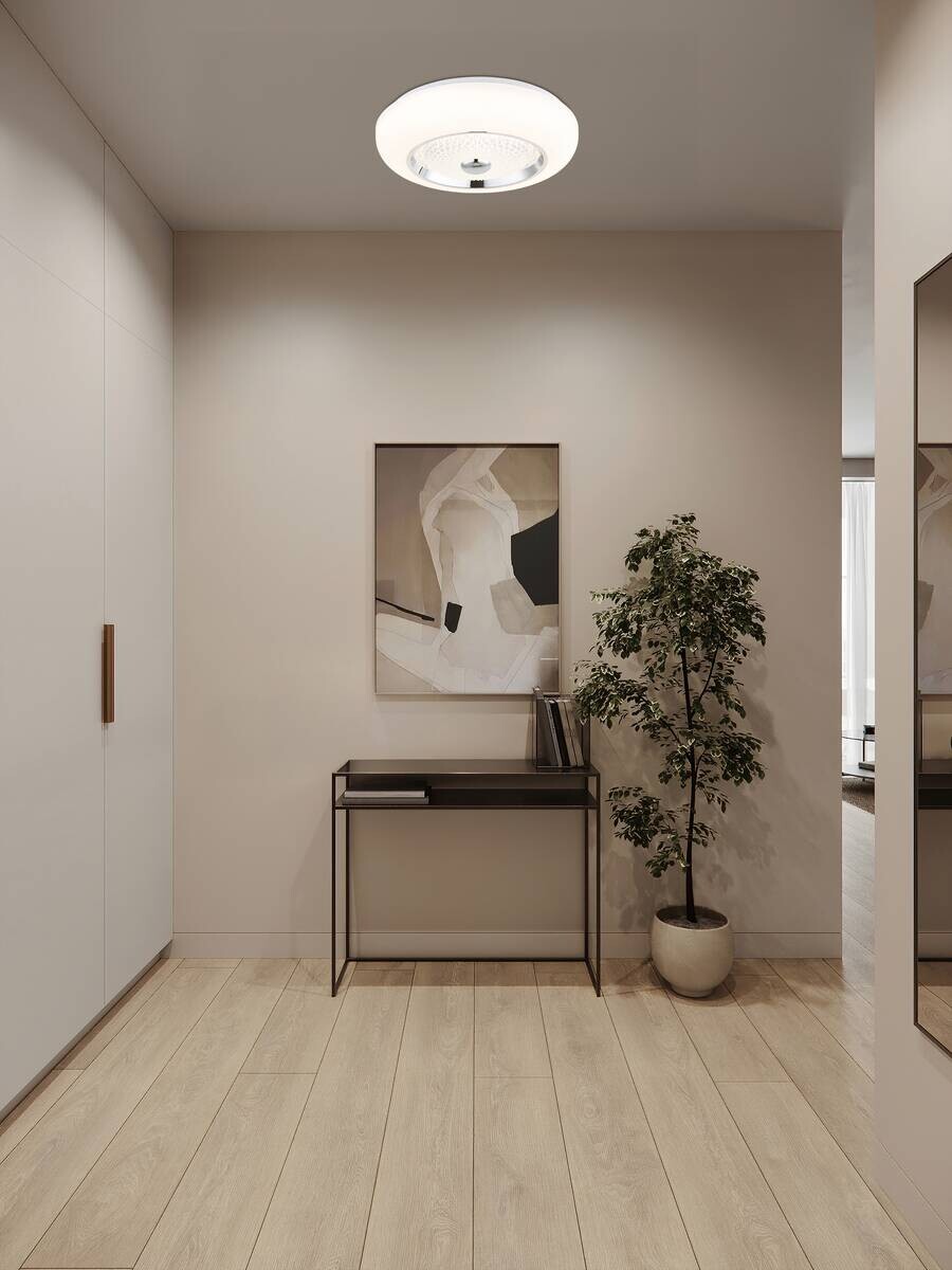 GLOBO Deckenleuchte Opal weiß klar Metall Acryl Kunststoff H/D: ca. 10x38,5 cm 1 Brennstellen